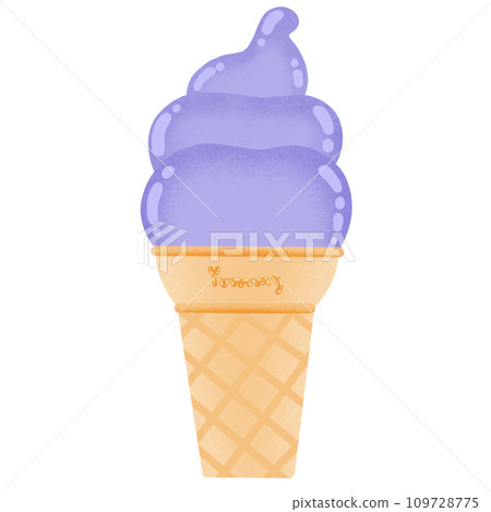 Blueberry Soft Ice Cream Cartoon illustration Blueberry Ice Cream Sticker Blueberry Soft Ice Cream Cartoon illustration Blueberry Ice Cream Sticker 109728775