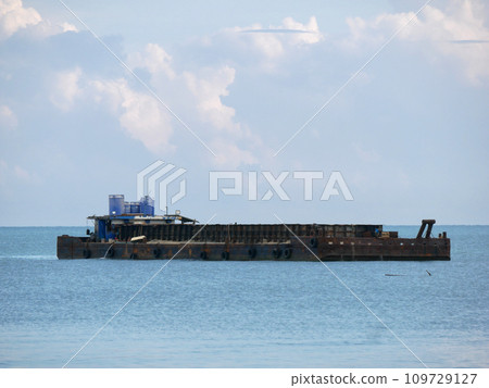 a tanker sand at sea coast a tanker sand at sea coast 109729127