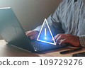 Businessman using laptop computer for helps avoid manual errors 109729276