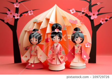 桃節娃娃（紙模型-2） 109729726