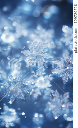Sparkling snowflake decoration background AI image 109729728
