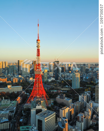 東京，城市景觀，有東京鐵塔的城市 109730037