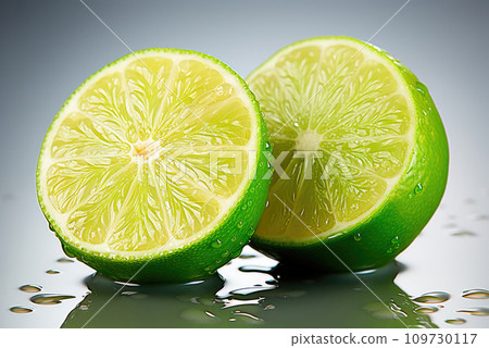 Halves lime fruits close-up Halves lime fruits close-up 109730117