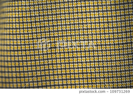 Close-up of a beautiful gold and black fabric. Textile background. 109731269