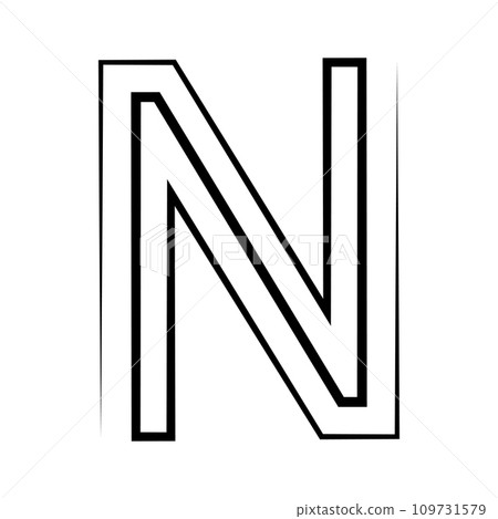 N logo studio letter n design icon logotype technology font 109731579