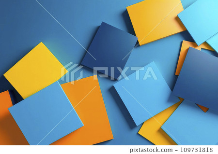 Abstract futuristic illustration background design in blue, yellow and orange colors. 109731818