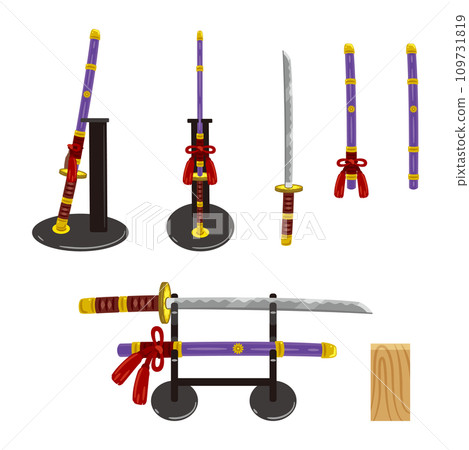 Japanese sword decoration set 109731819