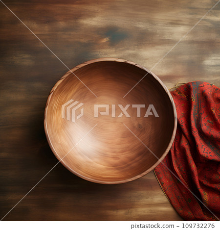 Wooden bowl on wooden backgrounds 109732276