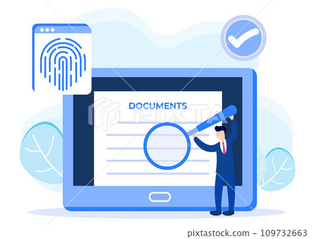 Illustration vector graphic cartoon character of data and document protection Illustration vector graphic cartoon character of data and document protection 109732663