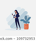 Vector illustration of business woman character.Leadership and success, Executive and professional, Business and marketting concept. 109732953