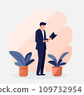 Vector illustration of smart businessman character.Leadership and success, Executive and professional, Business and marketting concept. 109732954