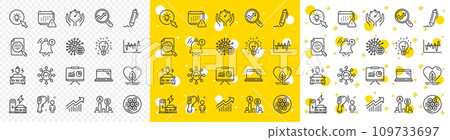 Outline Presentation, Local grown and Car charging line icons pack for web with Idea, Analytics, Coronavirus line icon. Stock analysis, Home facility, Energy pictogram icon. Vector 109733697