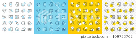 Vector icons set of Engineering documentation, Rainy weather and Cursor line icons pack for web with Qr code, Metro, Friends world outline icon. Squad, Fluorine mineral, Puzzle pictogram. Vector Vector icons set of Engineering documentation, Rainy weather and Cursor line icons pack for web with Qr code, Metro, Friends world outline icon. Squad, Fluorine mineral, Puzzle pictogram. Vector 109733702