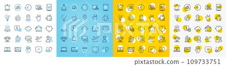 Vector icons set of Exchange currency, Divorce lawyer and Teamwork line icons pack for web with Diamond, Like hand, Inspiration outline icon. Website education, Info, Ssd pictogram. Vector Vector icons set of Exchange currency, Divorce lawyer and Teamwork line icons pack for web with Diamond, Like hand, Inspiration outline icon. Website education, Info, Ssd pictogram. Vector 109733751