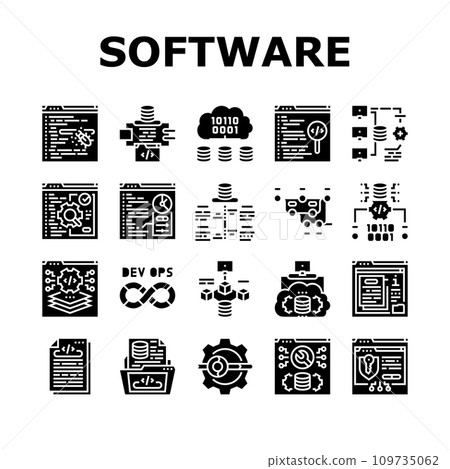 software engineer computer code icons set vector 109735062