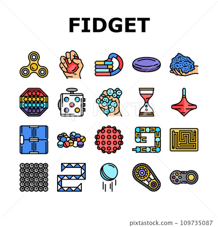 fidget toy fun antistress game icons set vector 109735087