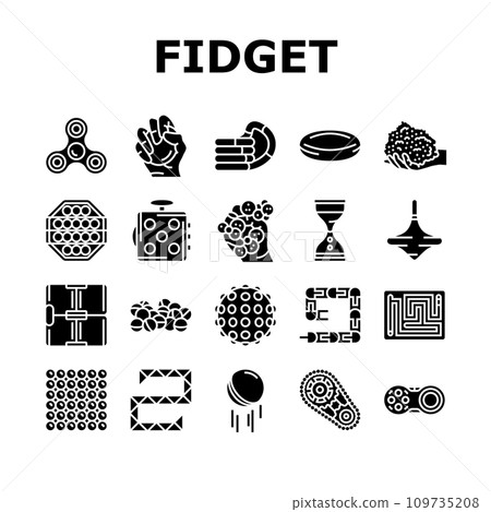 fidget toy fun antistress game icons set vector 109735208