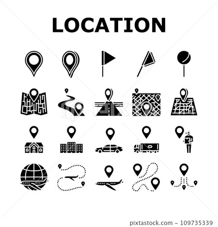 location pin map point icons set vector 109735339