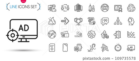 Pack of Leaves, Management and Collagen skin line icons. Include Presentation, Smartphone, Next pictogram icons. Cogwheel, Boarding pass, Certificate signs. Time, Delegate question, Entrance. Vector Pack of Leaves, Management and Collagen skin line icons. Include Presentation, Smartphone, Next pictogram icons. Cogwheel, Boarding pass, Certificate signs. Time, Delegate question, Entrance. Vector 109735578