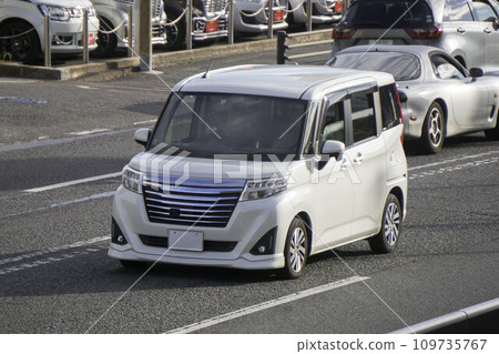 Compact car Stepwagon road driving 109735767