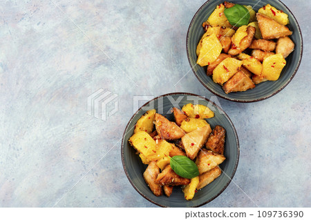 Grilled Tofu with pineapple. 109736390