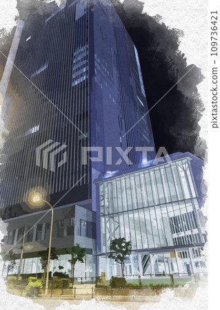 Watercolor style Yokohama Sakuragicho Yokohama City Hall Atrium Yokohama City, Kanagawa Prefecture Watercolor style Yokohama Sakuragicho Yokohama City Hall Atrium Yokohama City, Kanagawa Prefecture 109736421