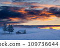 Scenery of Biei, Hokkaido 04_Sunrise over the snowy field 109736644