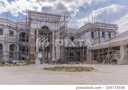 construction residential new house in progress at building site 109738506