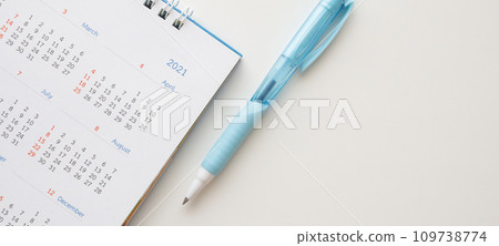 2021 calendar with pen on white background business planning appointment meeting concept 109738774