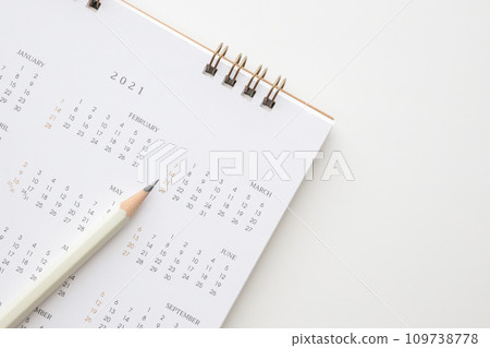 2021 calendar with pencil on white background business planning appointment meeting concept 2021 calendar with pencil on white background business planning appointment meeting concept 109738778
