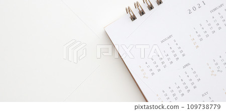 2021 calendar page on white background business planning appointment meeting concept 2021 calendar page on white background business planning appointment meeting concept 109738779