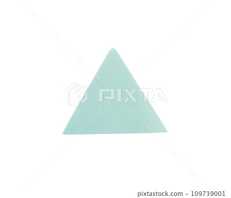blue triangle shape sticker label isolated on white background 109739001