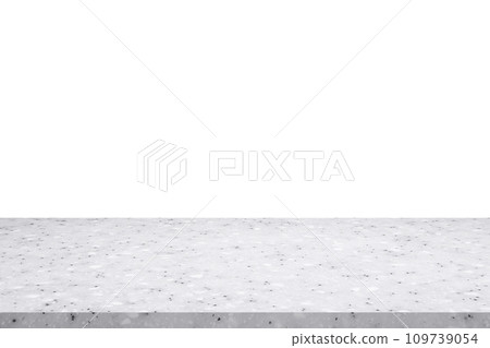 white marble stone table top isolated on white background for product display 109739054