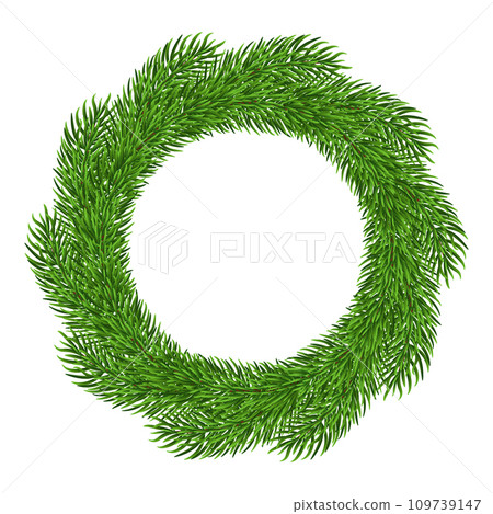 Christmas green wreath isolated on transparent background 109739147