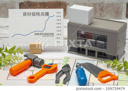商業設施建設與建材價格上漲形象 商業設施建設與建材價格上漲形象 109739474
