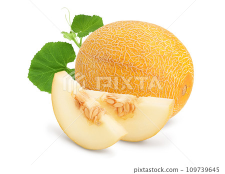 Melon isolated on white background with full depth of field Melon isolated on white background with full depth of field 109739645