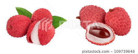 lychee fruit isolated on white background with full depth of field 109739648