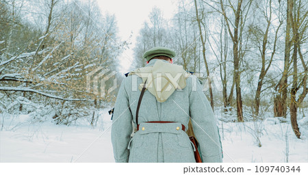 Historical Reenactment of Civil War. Men Dressed As White Guard 109740344