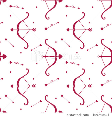 Seamless pattern with cupid's arrows and bow Seamless pattern with cupid's arrows and bow 109740821