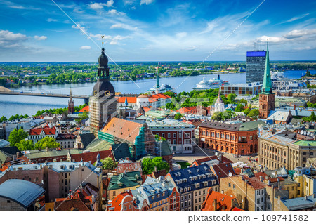 View of Riga center from St. Peter's Church, Riga, Latvia View of Riga center from St. Peter's Church, Riga, Latvia 109741582