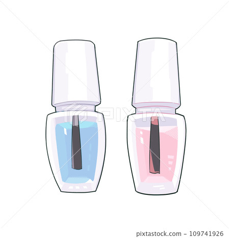 藍色和粉紅色指甲油瓶 109741926