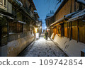京都，祗園，白川筋，辰巳橋，雪景 109742854