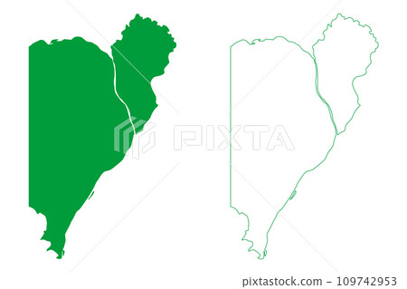 Boa Vista municipality (State of Roraima, Municipalities of Brazil, Federative Republic of Brazil) map vector illustration, scribble sketch Boa Vista map 109742953