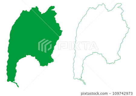 Rorainopolis municipality (State of Roraima, Municipalities of Brazil, Federative Republic of Brazil) map vector illustration, scribble sketch Rorainopolis map 109742973