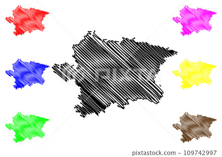 Gulbarga district (Karnataka State, Republic of India, Gulbarga Division) map vector illustration, scribble sketch Kalaburagi map Gulbarga district (Karnataka State, Republic of India, Gulbarga Division) map vector illustration, scribble sketch Kalaburagi map 109742997
