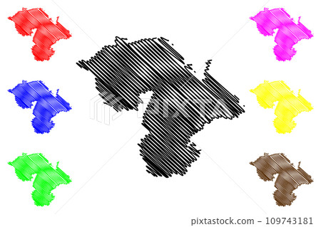 Jammu district (Jammu and Kashmir union territory, Republic of India) map vector illustration, scribble sketch map 109743181