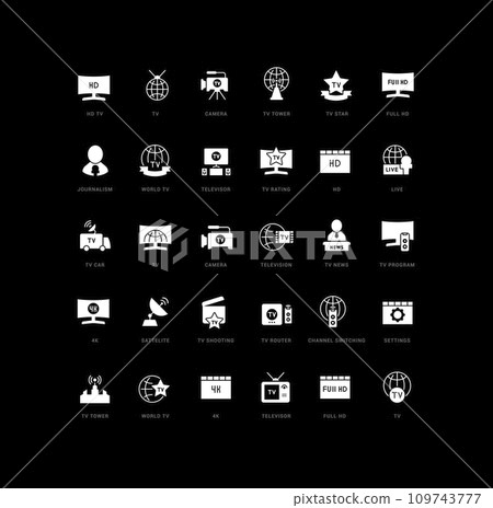 Vector Simple Icons of World TV Day Vector Simple Icons of World TV Day 109743777