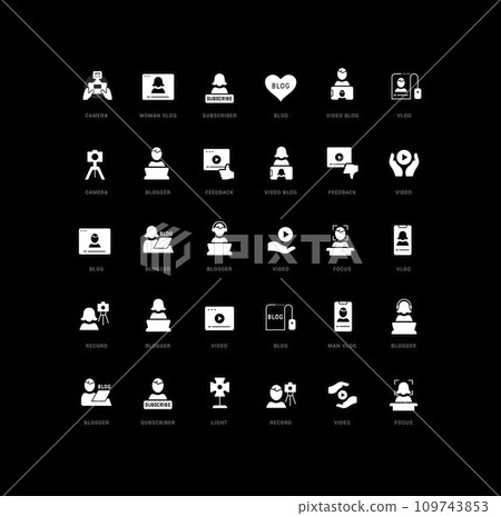 Vector Simple Icons of World Blogger Day Vector Simple Icons of World Blogger Day 109743853