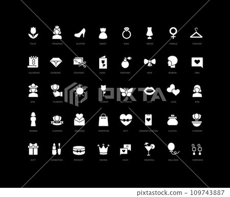 Set of simple icons of Women's Day 109743887
