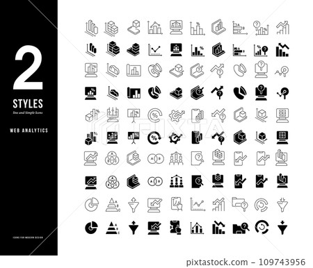 Simple Line Icons of Web Analytics 109743956